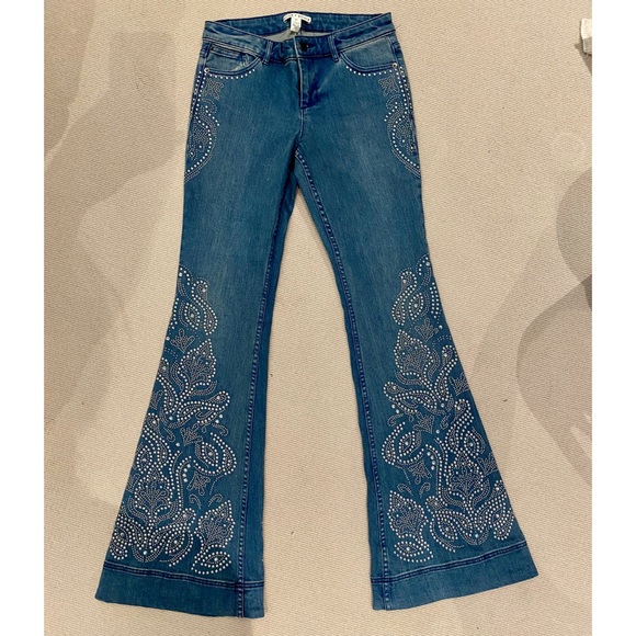 alice and olivia studded jeans